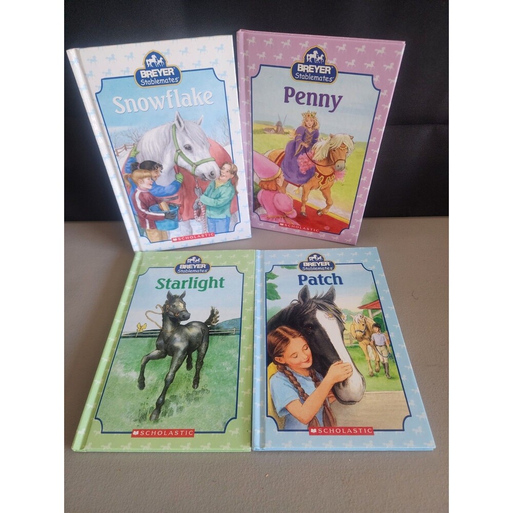 Lot of 4 Breyer Stablemates Scholastic Hardcover Books Horse Series Patch